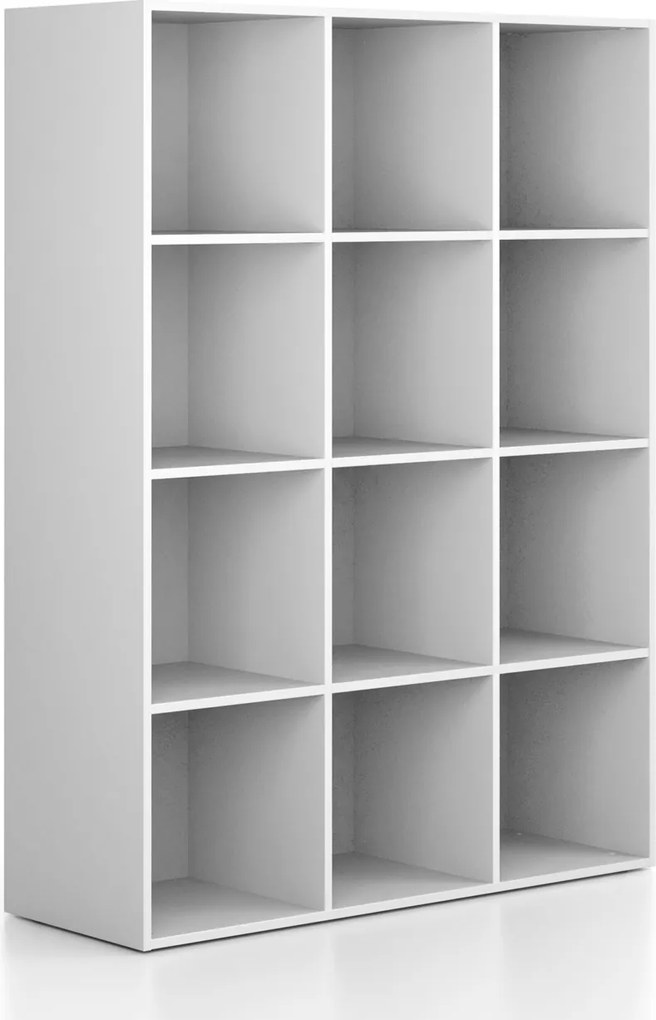 Regál FRAME, nižšie, 3 stĺpce, 1735 x 1299 x 450 mm, biela
