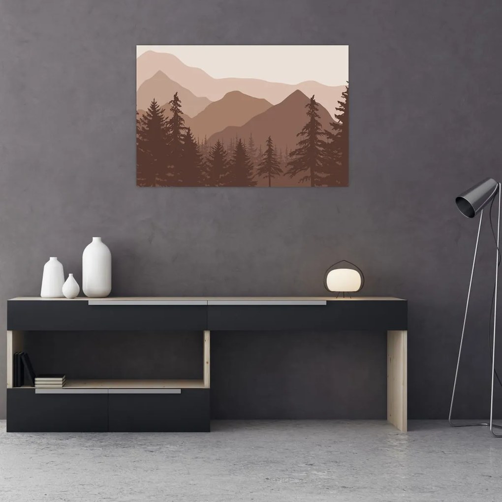 Obraz - Hnedé pohorie N⁰2 (90x60 cm)