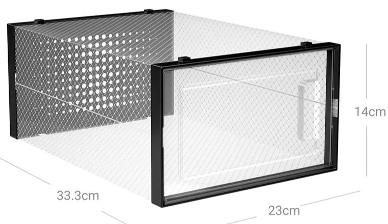 Organizér na topánky MARI, 18boxov, čierna/priesvitná SongmicsHome