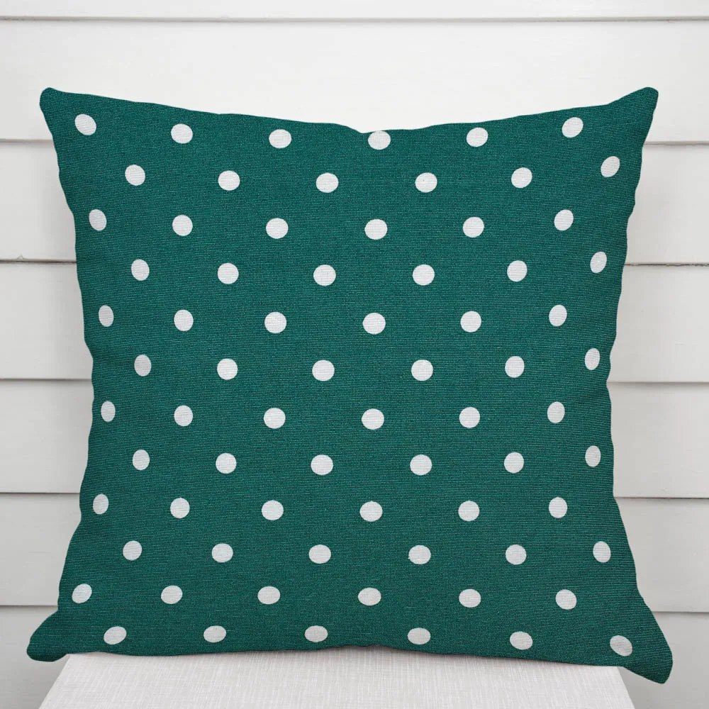 Biante Dekoračná obliečka na vankúš Leona LN-024 Biele bodky na petrolejovom 60 x 60 cm
