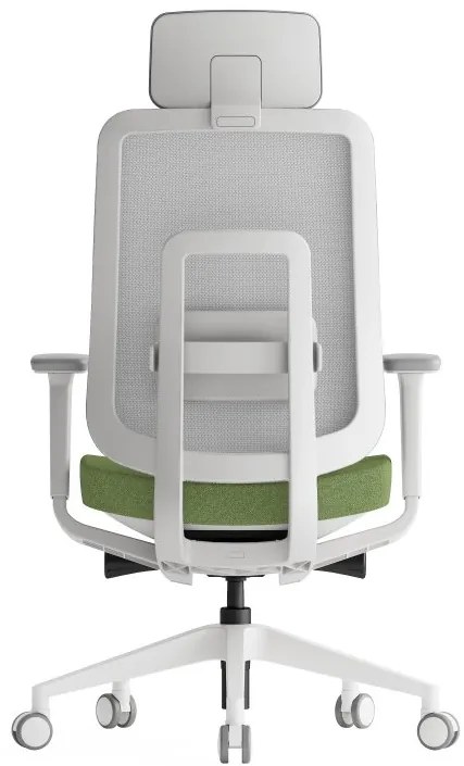 Kancelárska ergonomická stolička K42 White — sieť, látka, biela / viac farieb Modrá