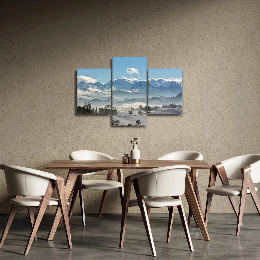 Obraz zasnežených hôr (90x60 cm)
