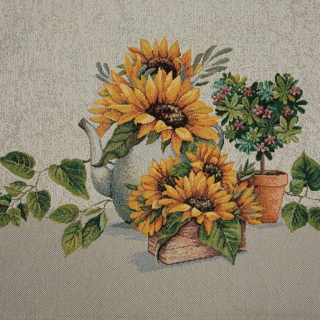 GOBELÍNOVÝ OBRUS NATUR 140X180 CM KVETY