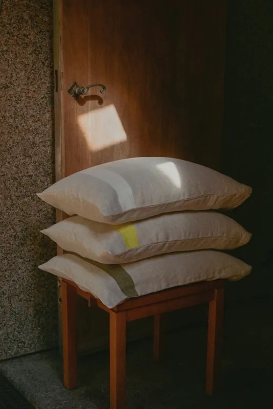 Ľanová obliečka na vankúš Usva 50x60, ľan-žltá