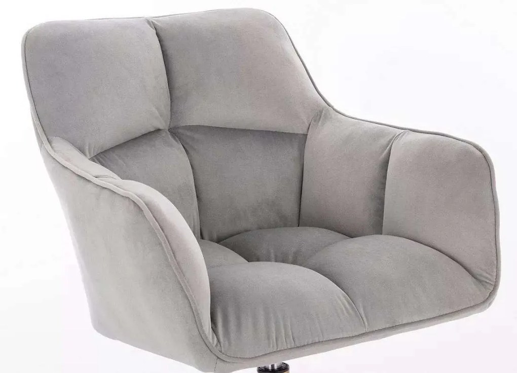 LuxuryForm DESIGN Kreslo AMALFI VELUR na čiernej podstave s kolieskami - svetlo šedé