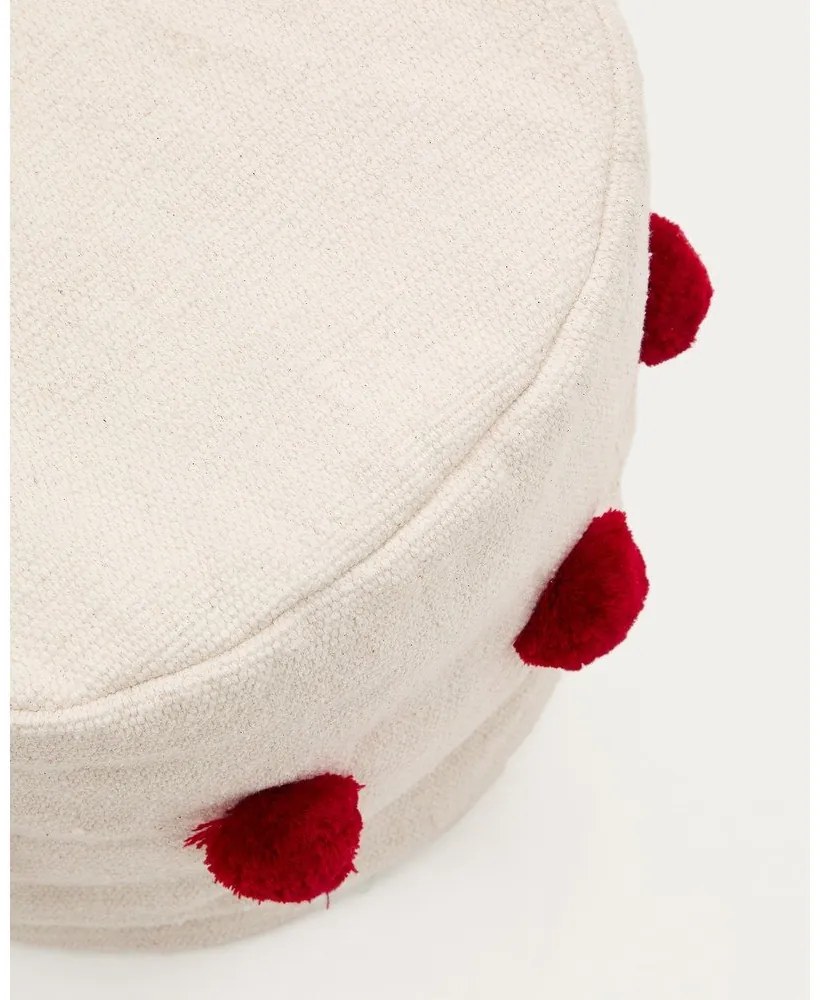 Červený/béžový taburet Manua – Kave Home