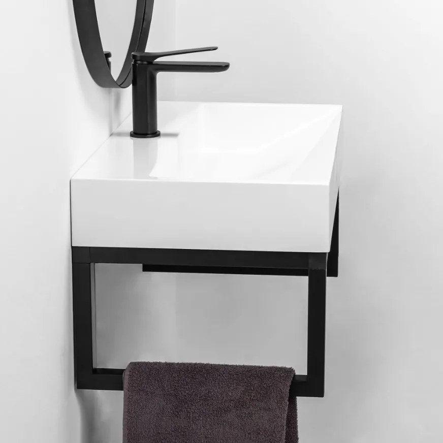 Rea Goya závesný rám pre umývadlo 50 x 46 cm, čierna, REA-U8667