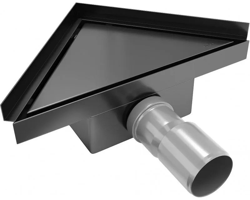 Mexen Flat, rohový sprchový žľab 20 x 20 cm, čierna, 1710320