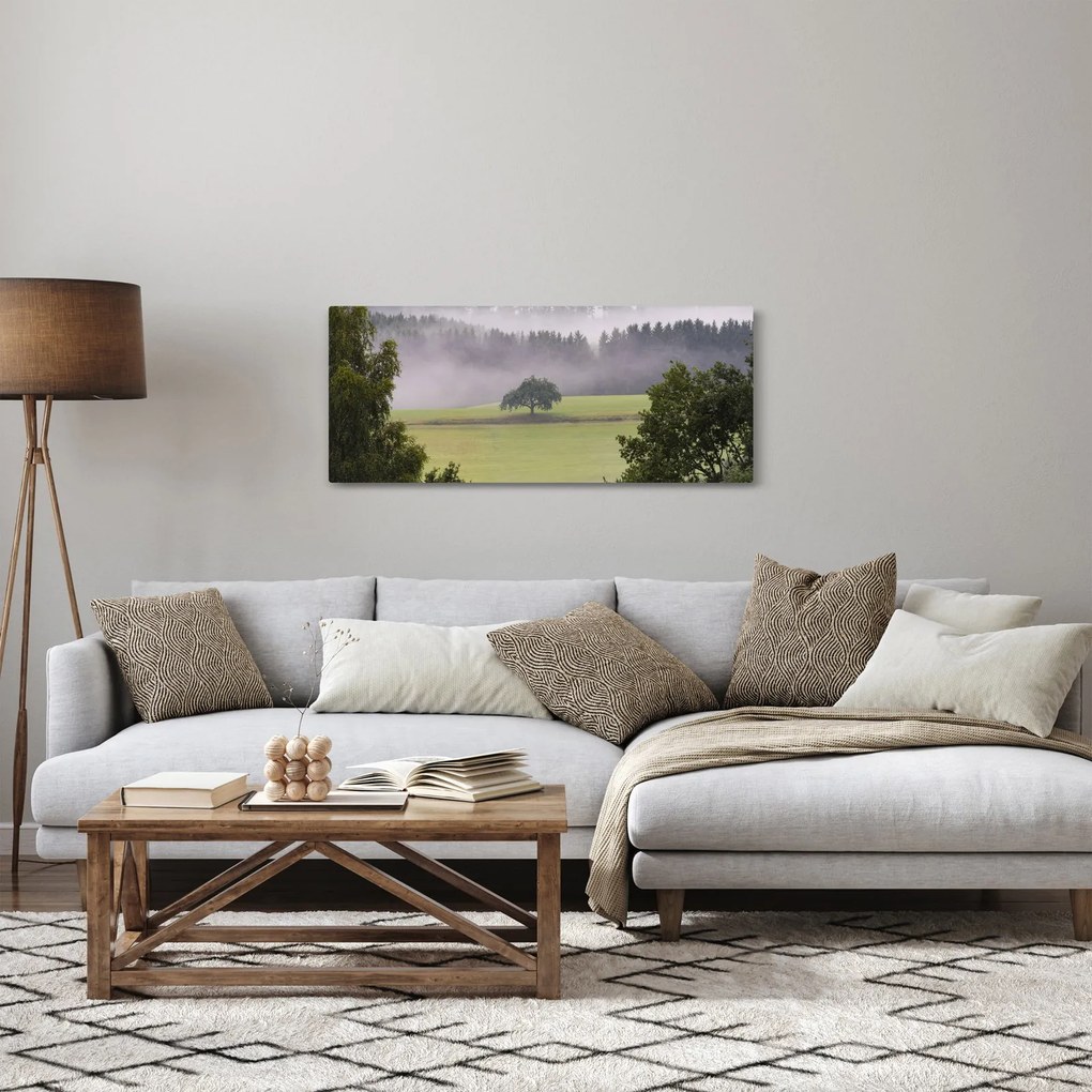 Obraz lúky so stromom (120x50 cm)