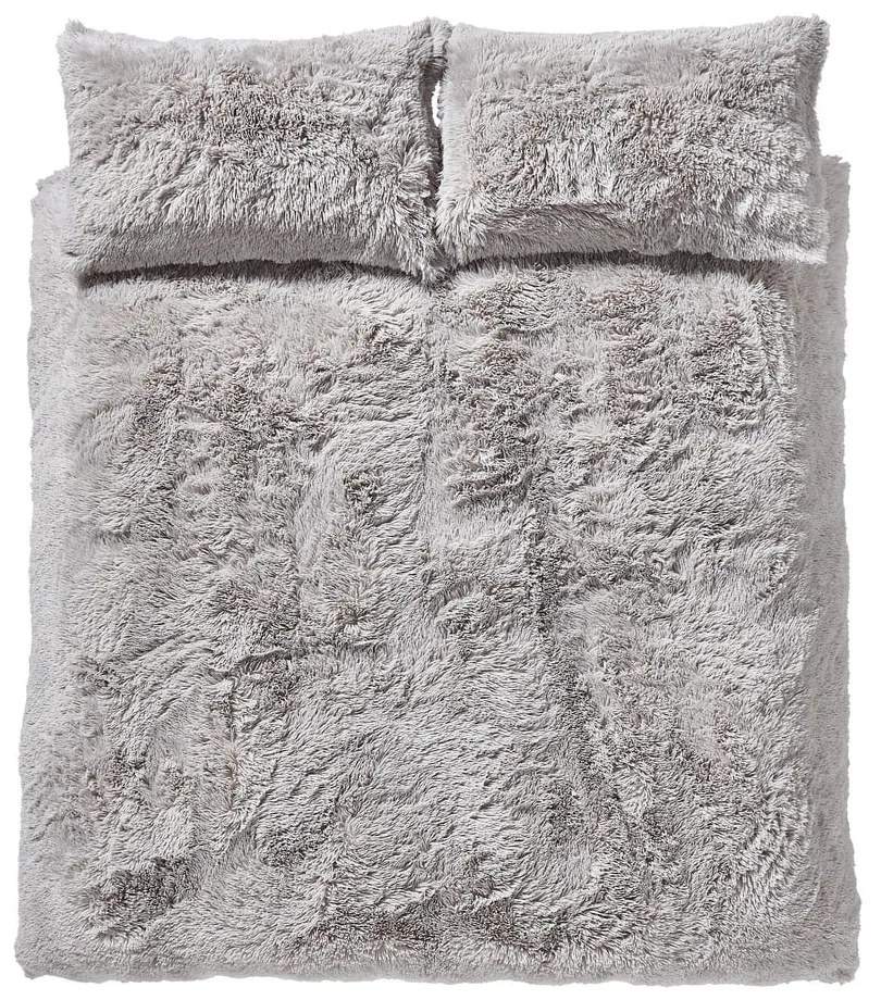 Svetlosivé mikroplyšové obliečky Catherine Lansfield Cuddly, 135 x 200 cm