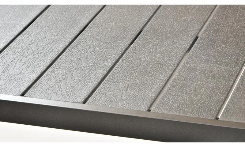 TEXIM Záhradná jedálenská zostava - stôl VIKING XL + 6x stolička RAMADA, hliník + umelé drevo / oceľ + textil