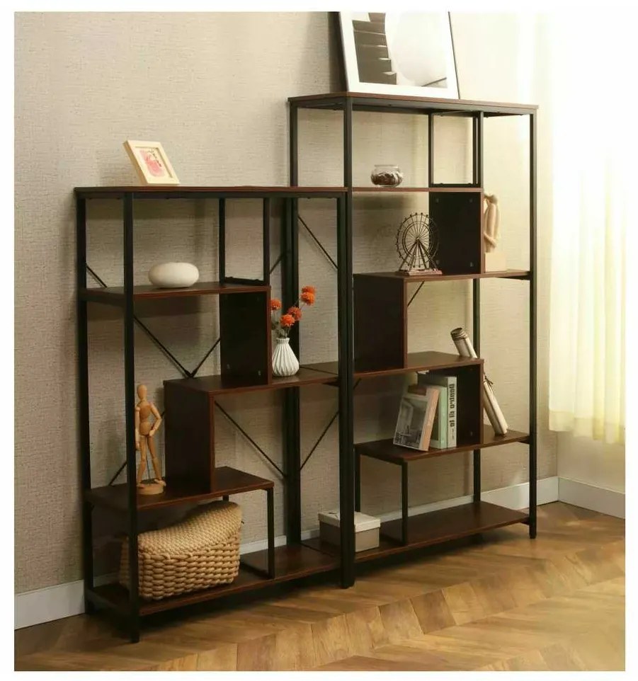 Regál Winder II, orech / čierna