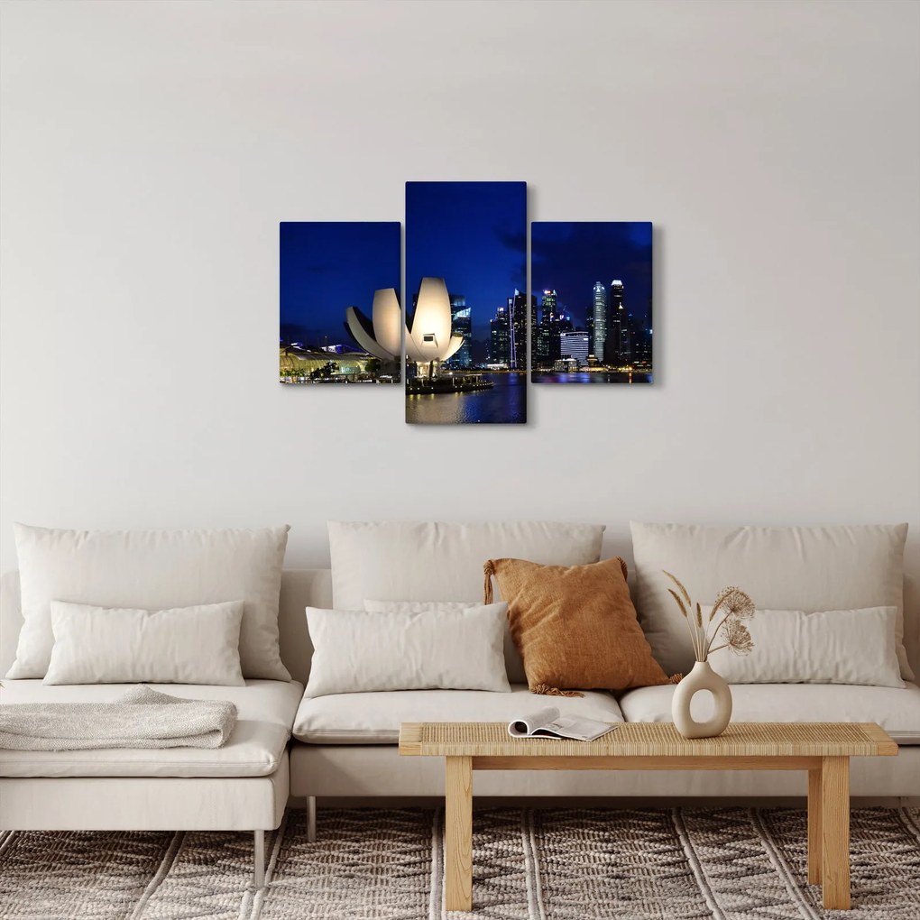 Obraz nočného Singapuru (90x60 cm)