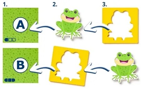 Drevené puzzle so zvieratkami, tvarmi a farbami