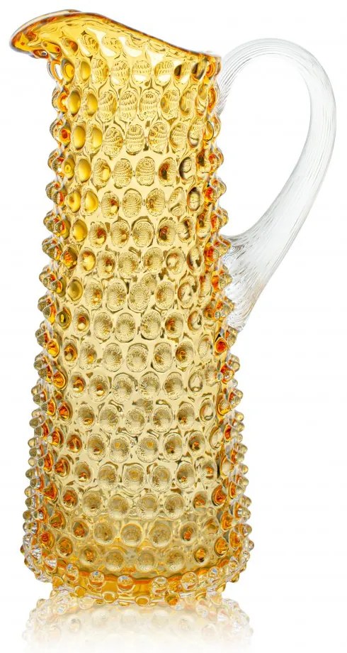 Kónický džbán, Jílek Glassworks, HOBNAIL, Podj. amber, 1 l