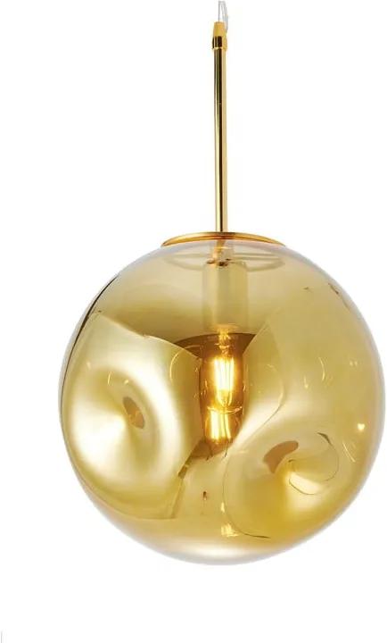 Závesné svietidlo z fúkaného skla v zlatej farbe Leitmotiv Pendulum