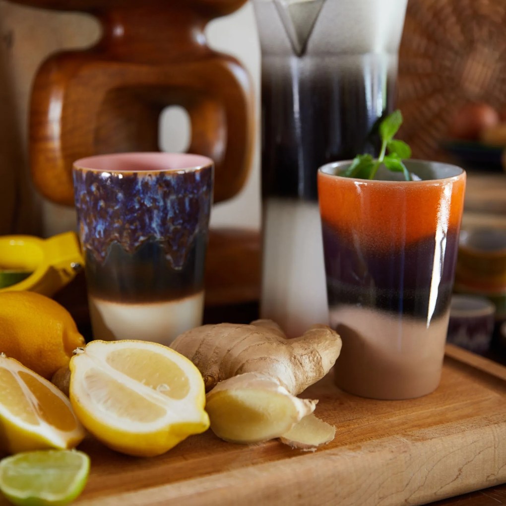HK living Kameninový hrnček 70's Tea Mug Dusk 475 ml – set 2 ks