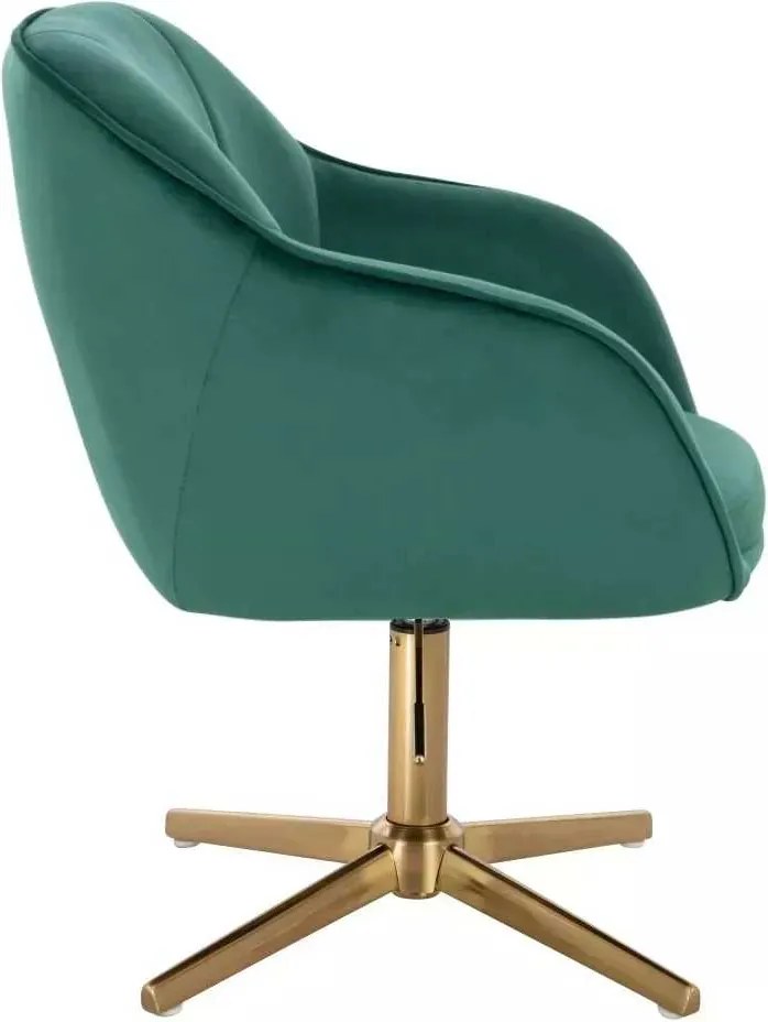 LuxuryForm DESIGN Stolička AVOLA VELUR na zlatom kríži - zelená