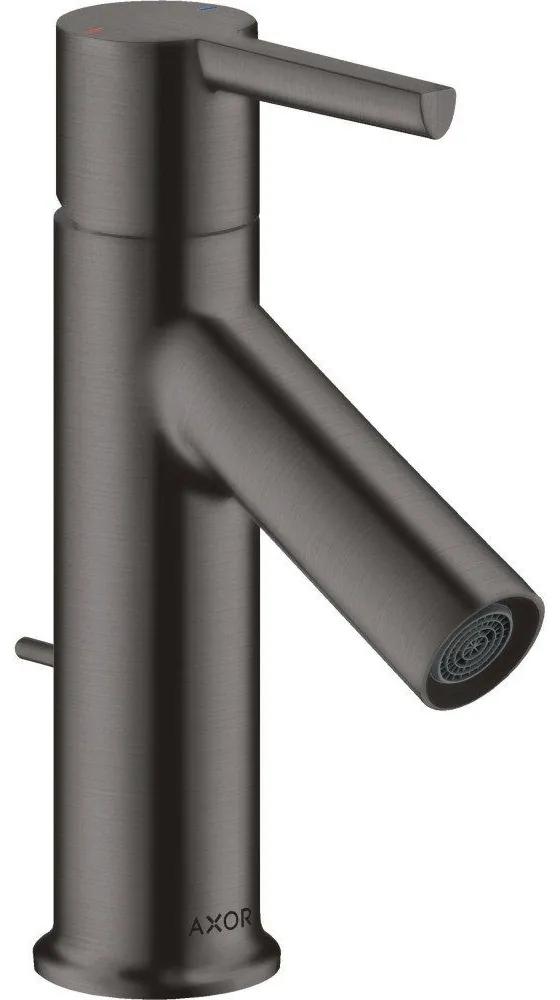 AXOR Starck páková batéria pre umývadielka s odtokovou súpravou s tiahlom, výška výtoku 75 mm, kartáčovaný čierny chróm, 10102340