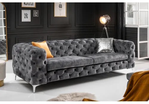 Sedacia súprava 41134 240cm Modern Barock - Zamat Šedá  - Komfort-nábytok