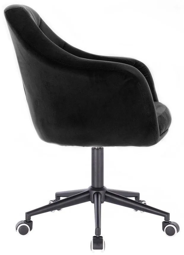 LuxuryForm DESIGN Kreslo ANDORA VELUR na čierne podstave s kolieskami - čierne