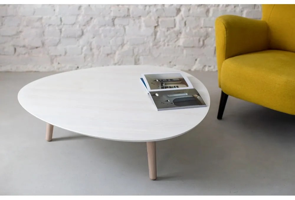 Biely konferenčný stolík z jaseňového dreva Ragaba Contrast Pick