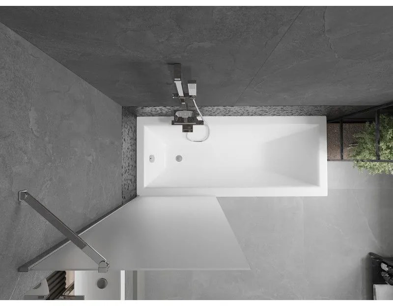 Mexen Next, vaňová zástena 1-krídlová 70 x 150 cm, fixné krídlo, 6 mm námraza sklo, chrómový profil, 895-070-000-00-30-01