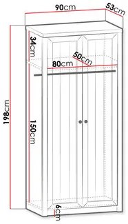 Šatníková skriňa Patrick PT13 (borovica andersen + dub lefkas tmavý). Vlastná spoľahlivá doprava až k Vám domov. 1122803