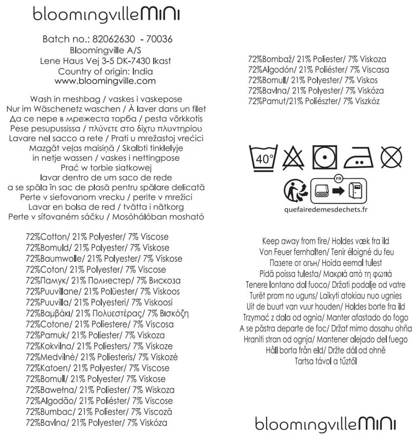 Detská deka z recyklovanej bavlny 130x160 cm Cherry – Bloomingville Mini