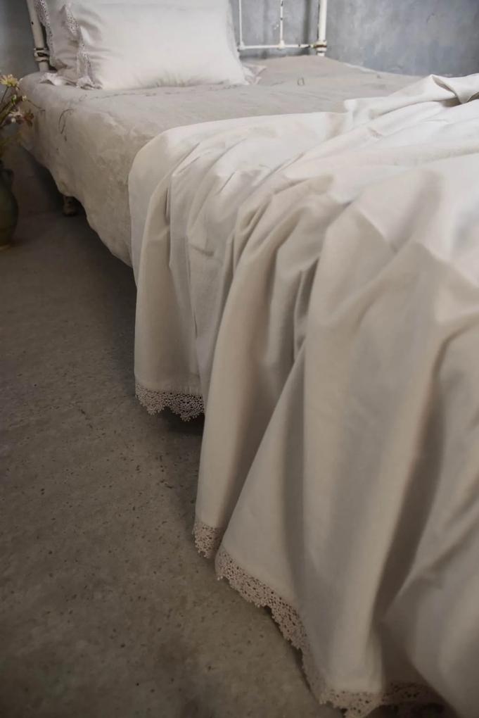 Jeanne d'Arc Living Bavlnený prehoz na posteľ Lace Beige 140 × 280 cm