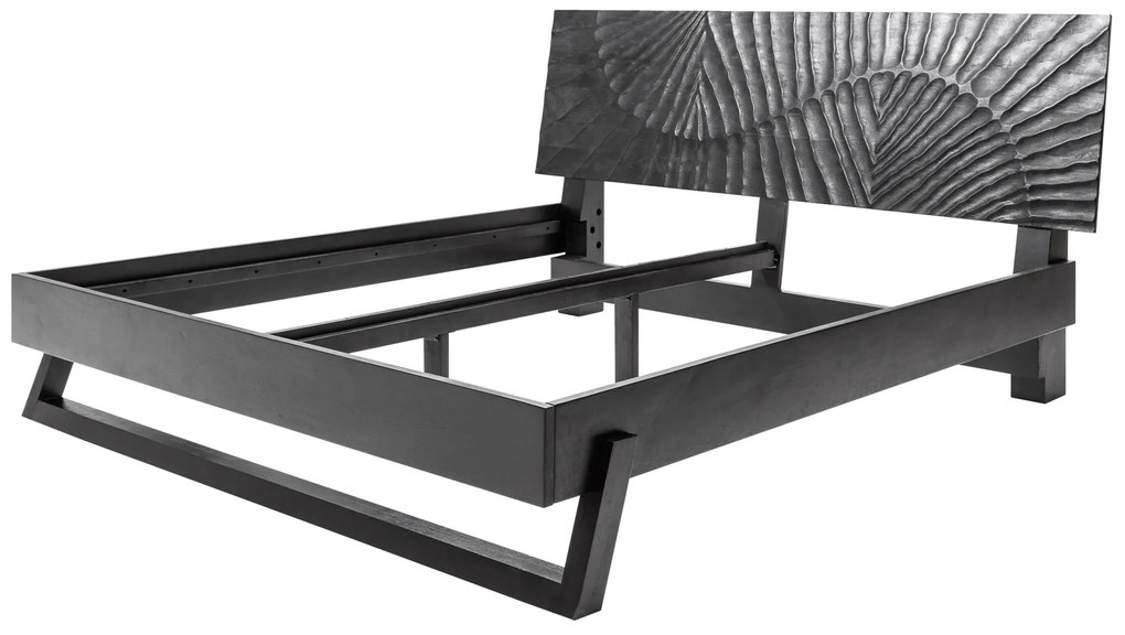 Dizajnová posteľ Zorpi 180x200cm masívne mangové drevo / čierna