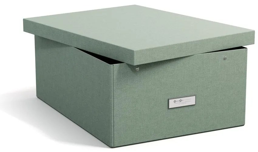 Kartónový úložný box zelenomodrý s vekom 34,5x45x18,5 cm Katrin Canvas Paper Laminate – Bigso