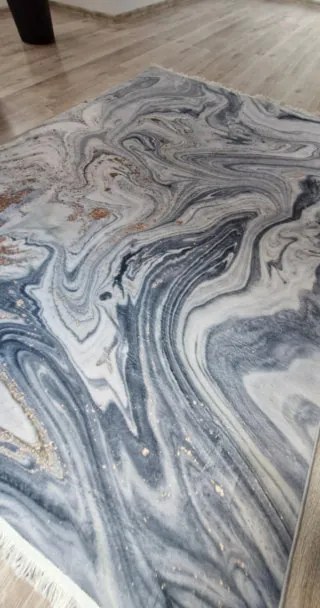 Moderný koberec VELVET M258 v sivo-modrej kombinácii Rozmer: 120x160 cm