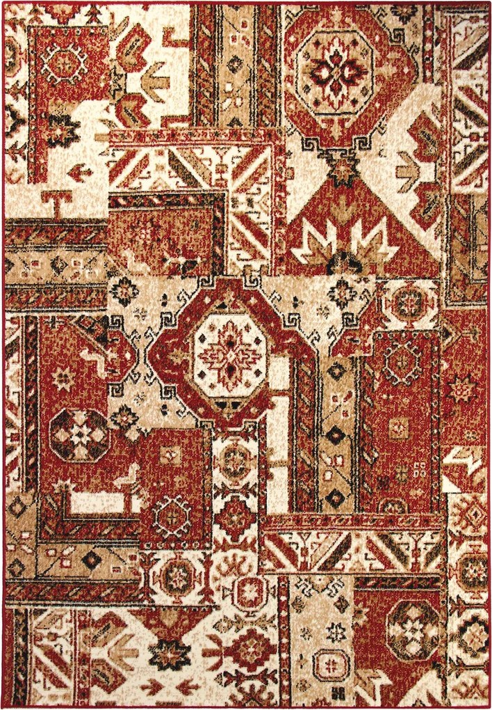 Sintelon, Kusový koberec Practica A2 / CEC, 200x300, červená, chodba / predsieň