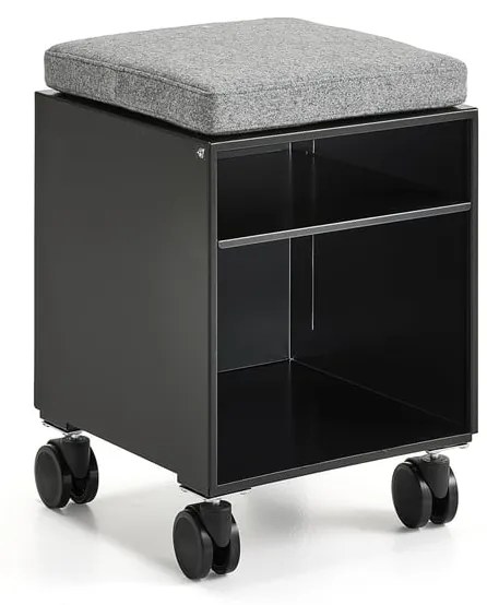 Kancelársky kontajner QBUS, s podsedákom, čierna, šedá