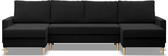 Sedacia súprava BLANK Comfort v tvare U čierna