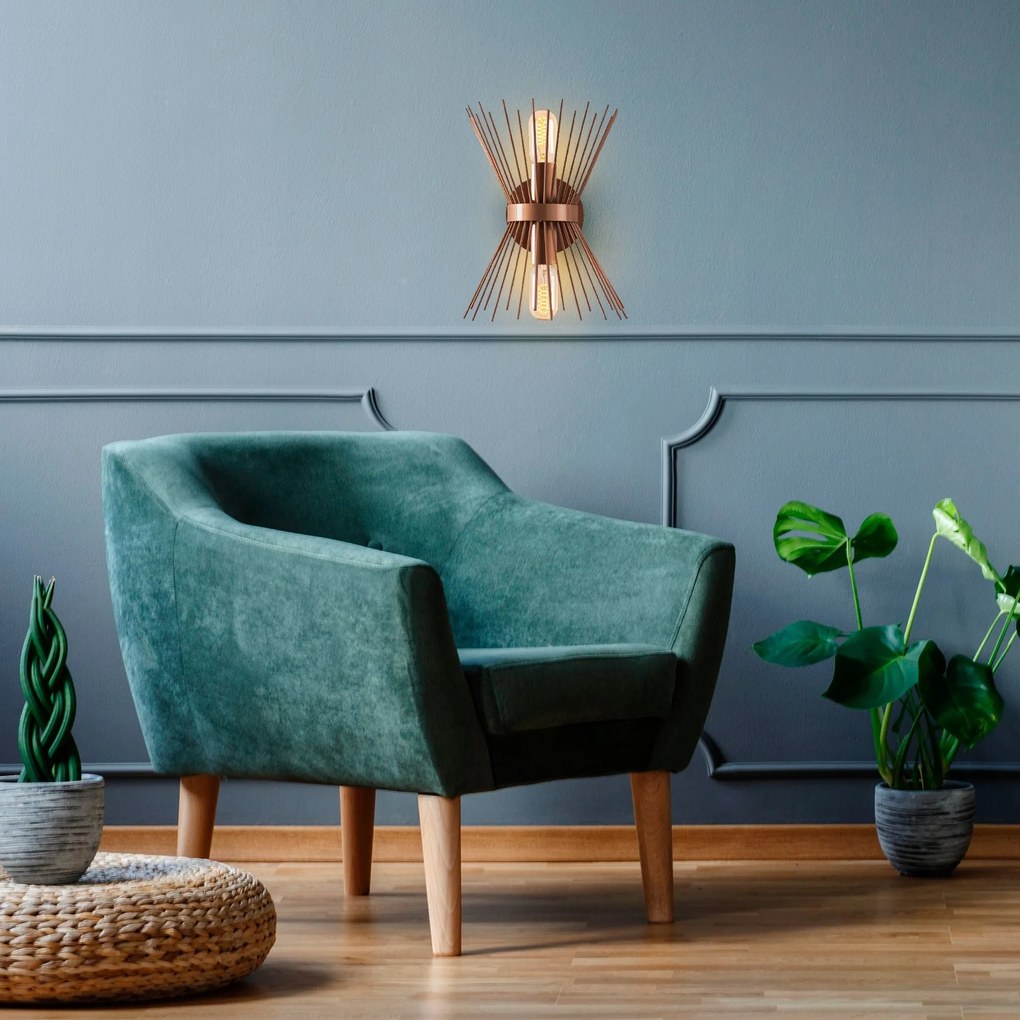 Nástenné svietidlo Budle medené