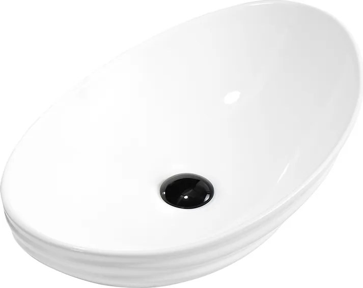 BPS-koupelny Keramické umývadlo na dosku HYD-LI-WH-LN-625 62x36 cm, biele lesk