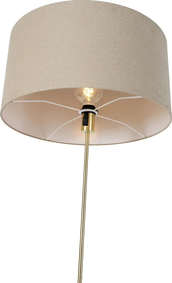 Stojaca lampa nastaviteľná zlatá so svetlohnedým tienidlom 50 cm - Parte