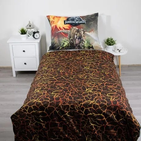 Jerry Fabrics Obliečky z mikrovlákna 140x200 + 70x90 cm - Jurský svet "Volcano 01"