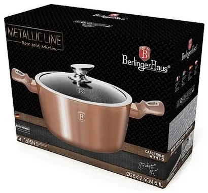 Berlinger Haus Kastról Rosegold Metallic Line, 28 cm