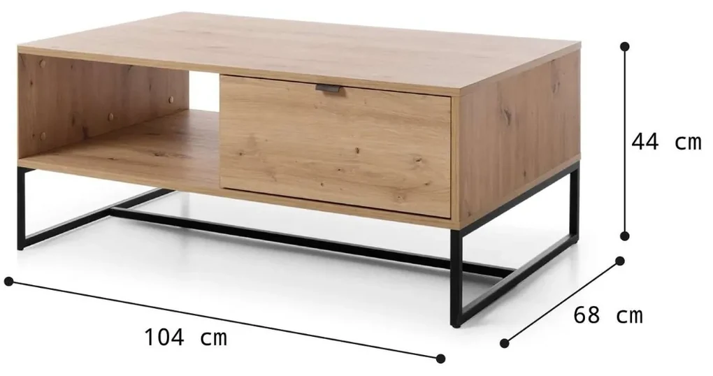 KONFERENČNÝ STOLÍK LORIEN DUB ARTISAN 104 cm