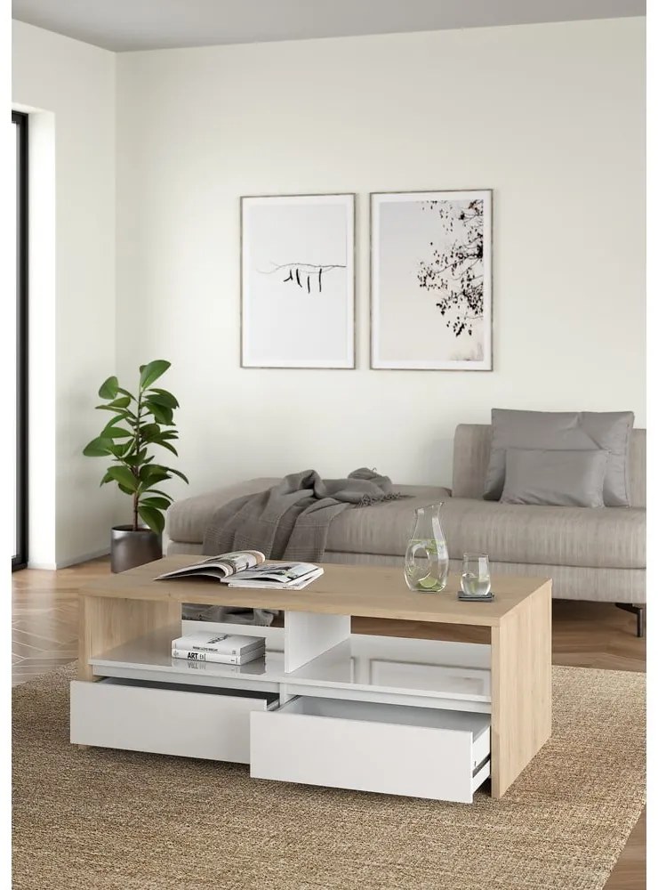 Biely/v prírodnej farbe konferenčný stolík 60x120 cm Next – Tvilum