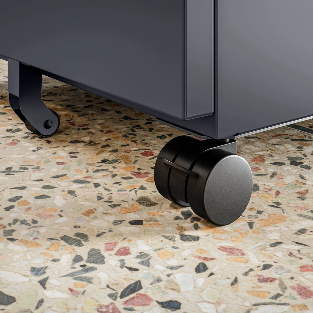 Antracitový úložný box pod písací stôl, 390x600x500 mm: KATE