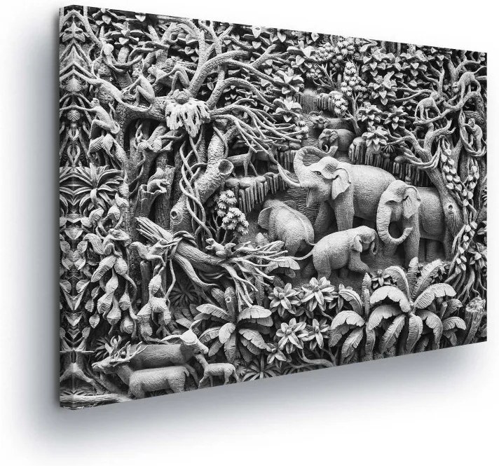 GLIX Obraz na plátne - Black and White Herd 100x75 cm