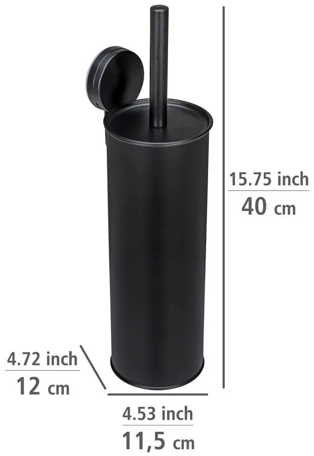 Čierna samodržiaca oceľová WC kefa Pavia – Wenko