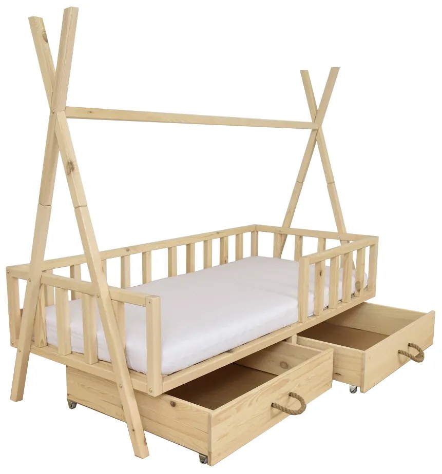 Wilsondo Detská posteľ domček Tipi 180x80 Variant úložný box: Bez úložného boxu