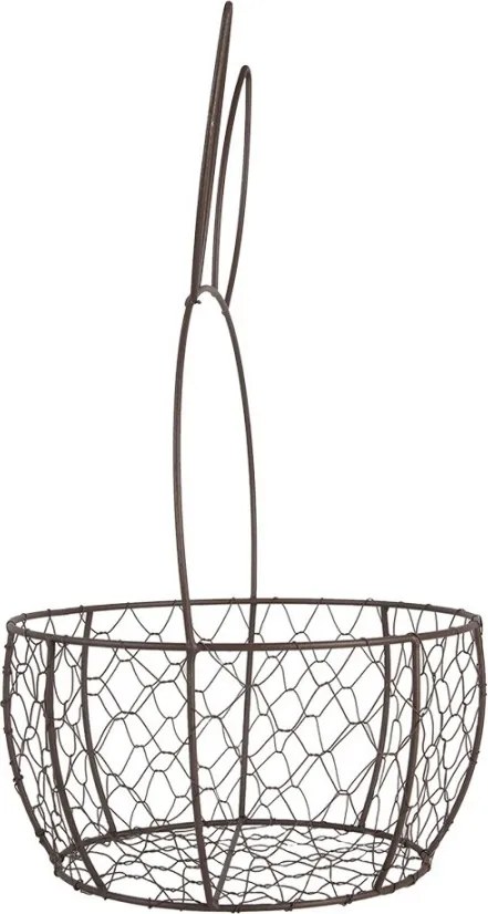 2ks hnedý kovový košík s králičím uškami Rabbi - Ø 33*55 / Ø 27*45 cm