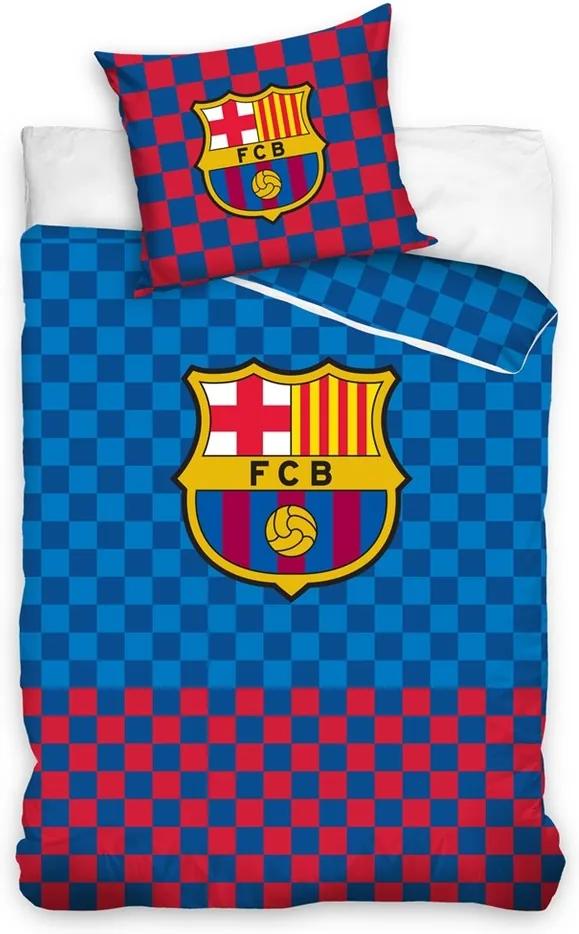 Bavlnené obliečky FC Barcelona Chessboard, 140 x 200 cm, 70 x 90 cm