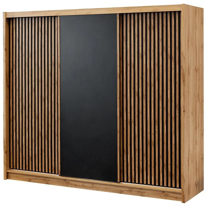 Skriňa London 250 dub wotan/čierna